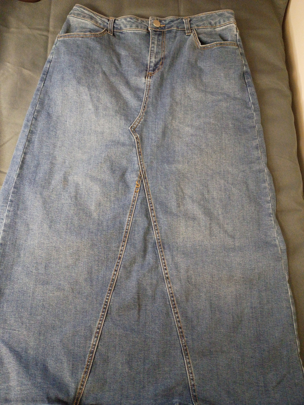 Baccini Vintage Women’s Blue Denim Maxi Skirt Jeans - Classic High Waist